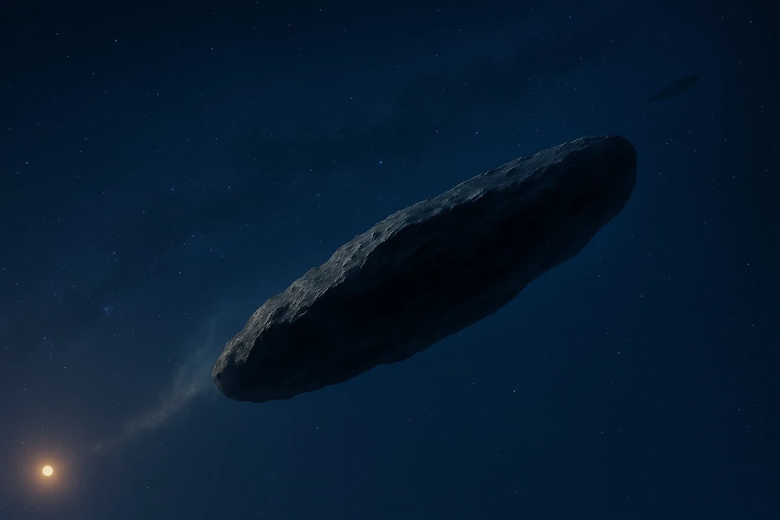 Artist's concept of 3I/ATLAS with Oumuamua comparison
